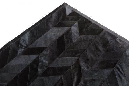 Detail of our Black Chevron Patchwork Cowhide Rug Detail of our Black Chevron Patchwork Cowhide Rug