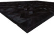 Black Chevron Patchwork Cowhide Rug