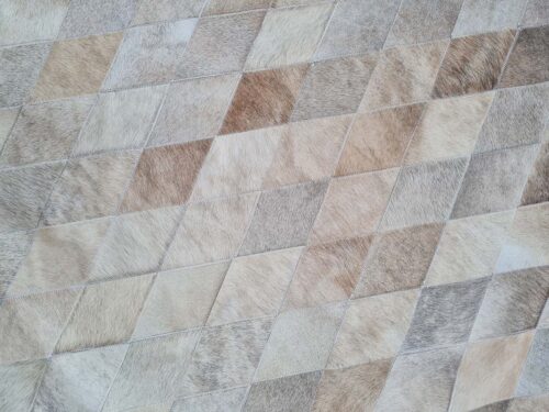 Taupe Ombre Patchwork Cowhide Rug