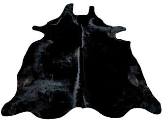 Alfombra de piel de vaca negra