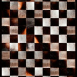 Gray and Brown Patch Cowhide Rug Squares Design No. 164