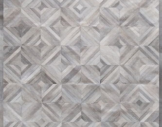 Light Gray Diamond Patchwork Cowhide Rug
