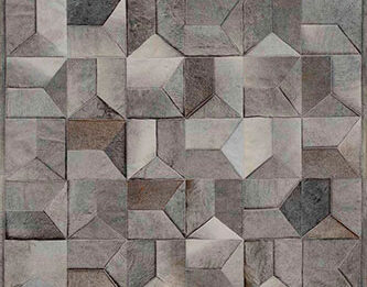 Taupe Gray Envelope Patchwork Cowhide Rug