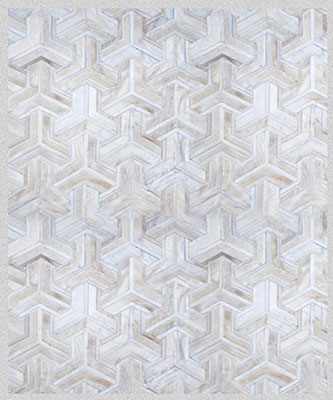 White TOTO patchwork cowhide rug