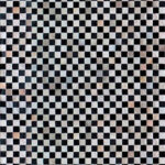 Alfombra de piel de vaca patchwork damero