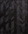 Black Chevron Patchwork Cowhide Rug Top