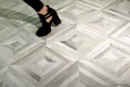 Gray Diamond Patchwork Cowhide Rug Design No. 284 by Shine Rugs Gray Diamond Patchwork Cowhide Rug Design No. 284 by Shine Rugs