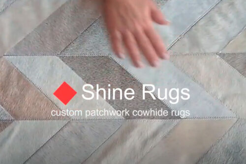 Chevron Taupe Cowhide Patchwork Rug Video