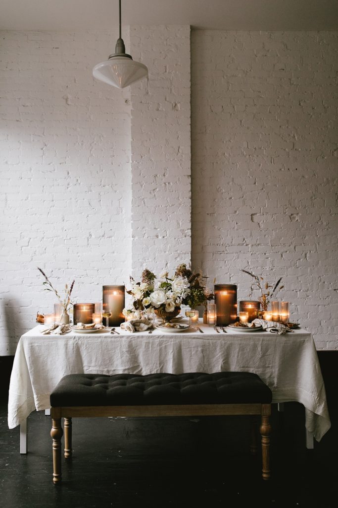 modern french country inspired thanksgiving table