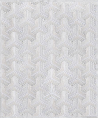 White TOTO patchwork cowhide rug