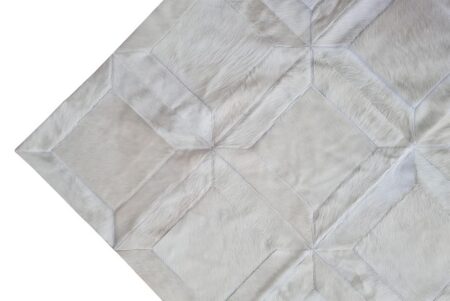 Big Squares Patchwork Cowhide Rug in White Natural Hide Big Squares Patchwork Cowhide Rug in White Natural Hide