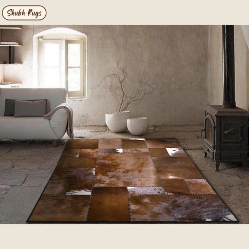 New Advance Pattern Star Cowhide Rug _ Handcrafted Leather Rug _ For Home Decor