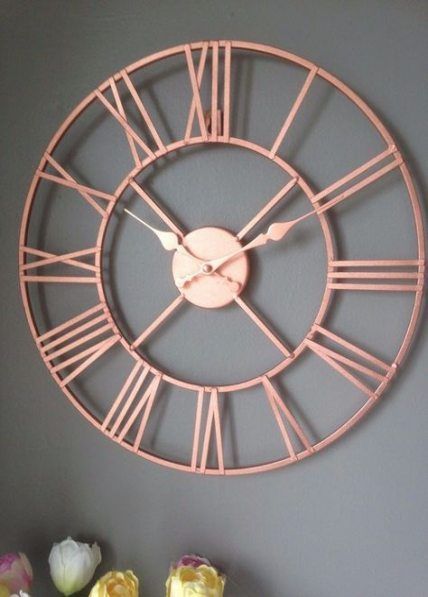 blush, rose wall clock