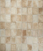 Beige Mona patchwork cowhide rug - top view