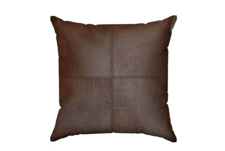 Chocolate Brown Leather Pillow A chocolate brown leather cushion