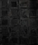 Black Cube patchwork cowhide rug top view